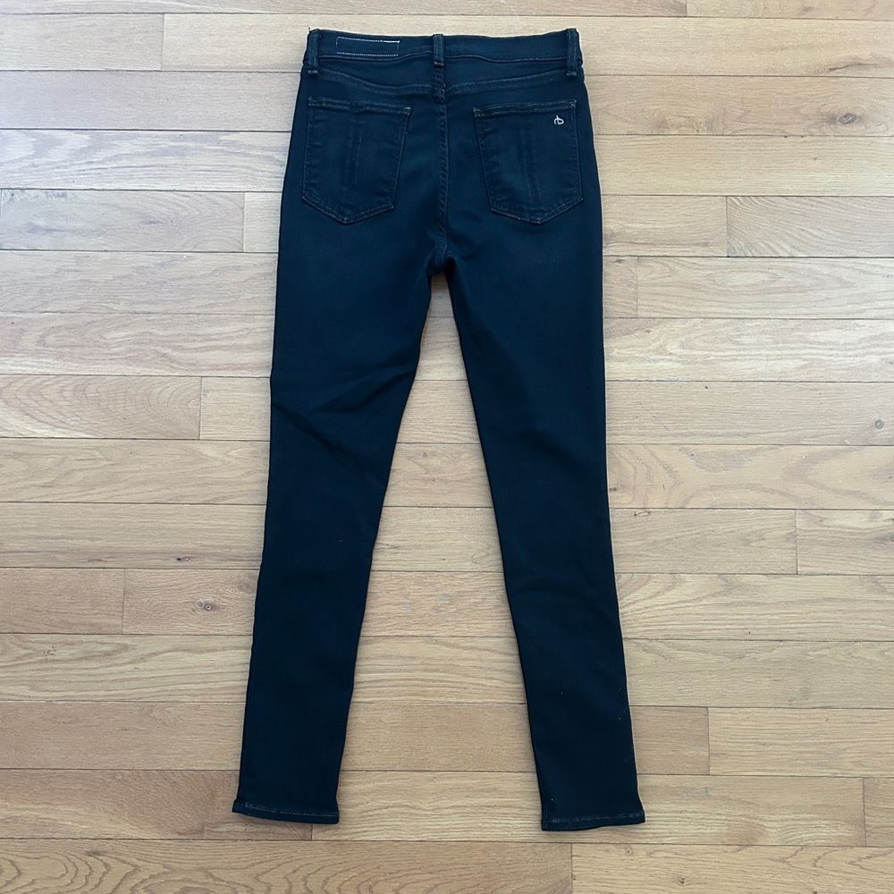 Rag & Bone High Rise Skinny Denim Jeans Women Size 28 Niko Black - Picture 3 of 13